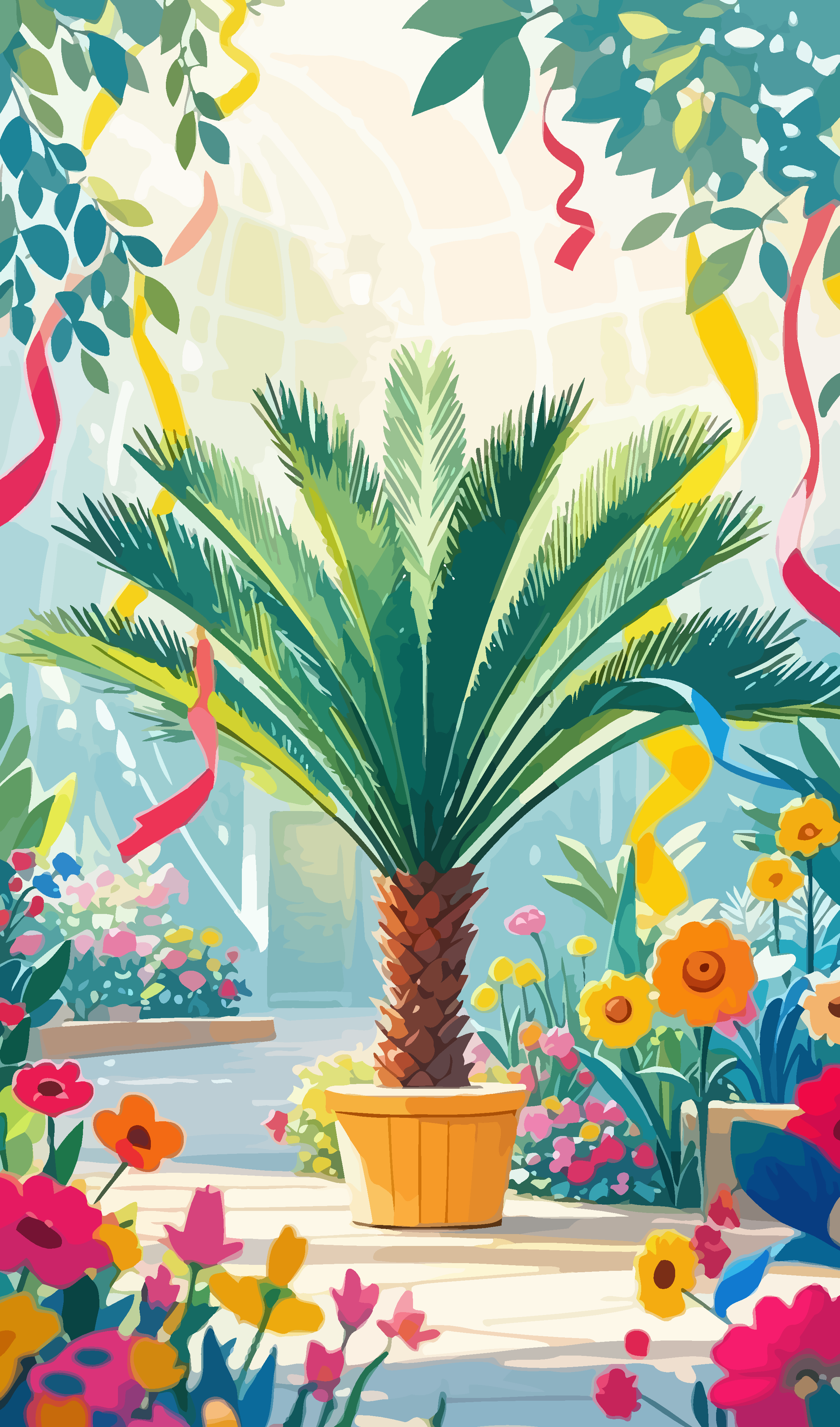 棕榈树画矢量插画图形素材