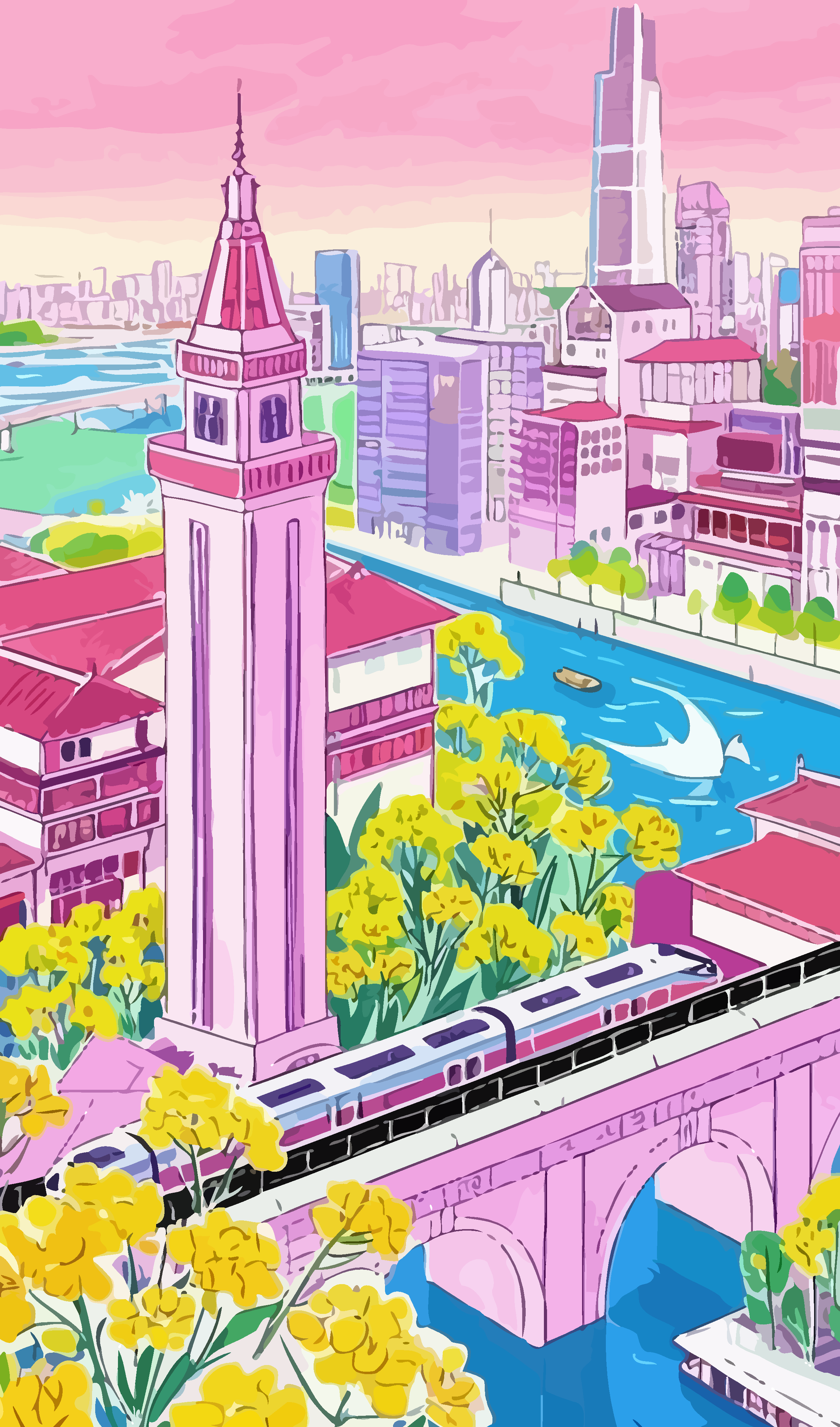 城市建筑重庆建筑矢量插画图形元素素材