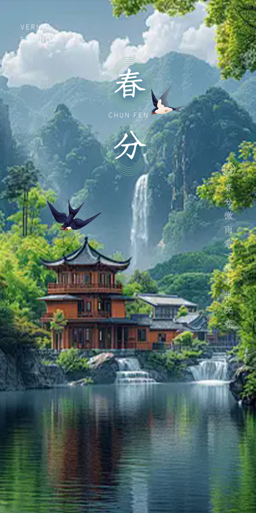 二十四节气春分宣传海报素材