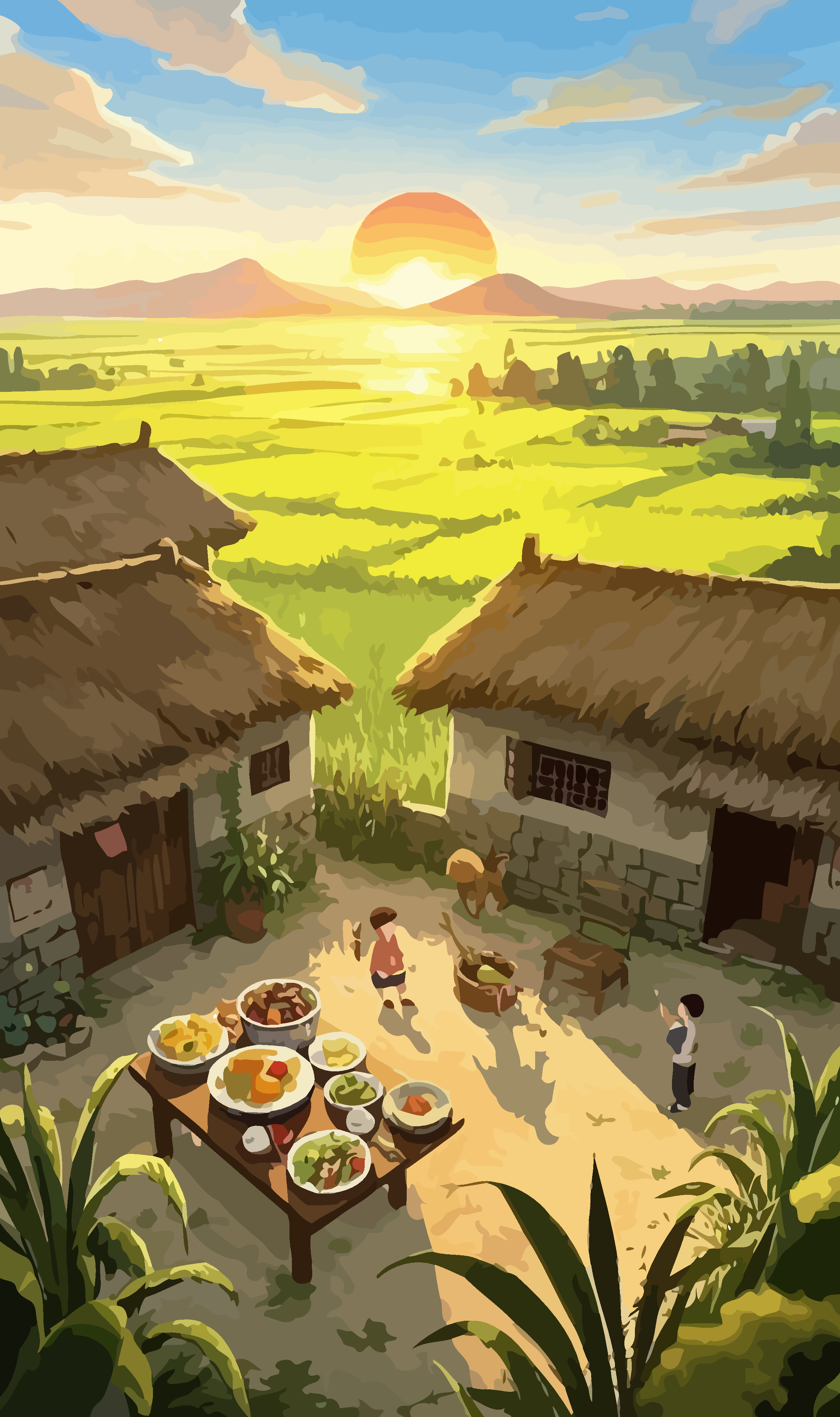 插画风景秀丽矢量元素素材