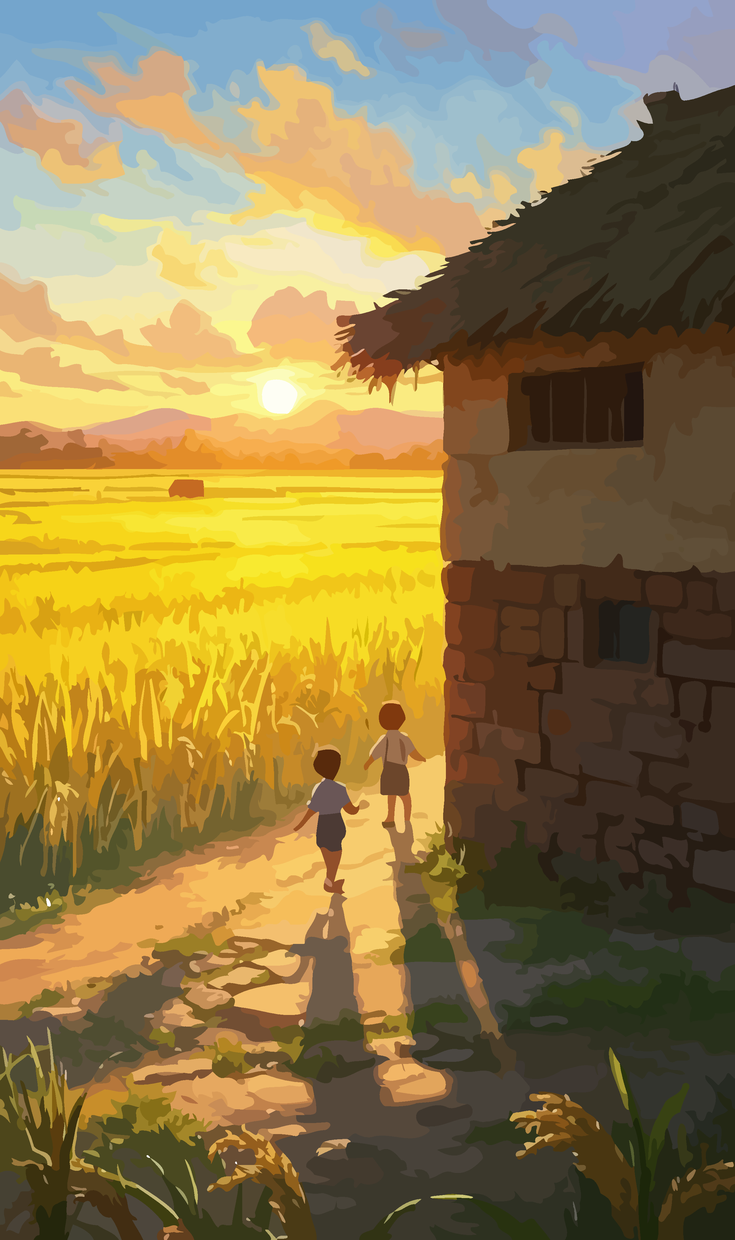 插画风景秀丽矢量元素素材