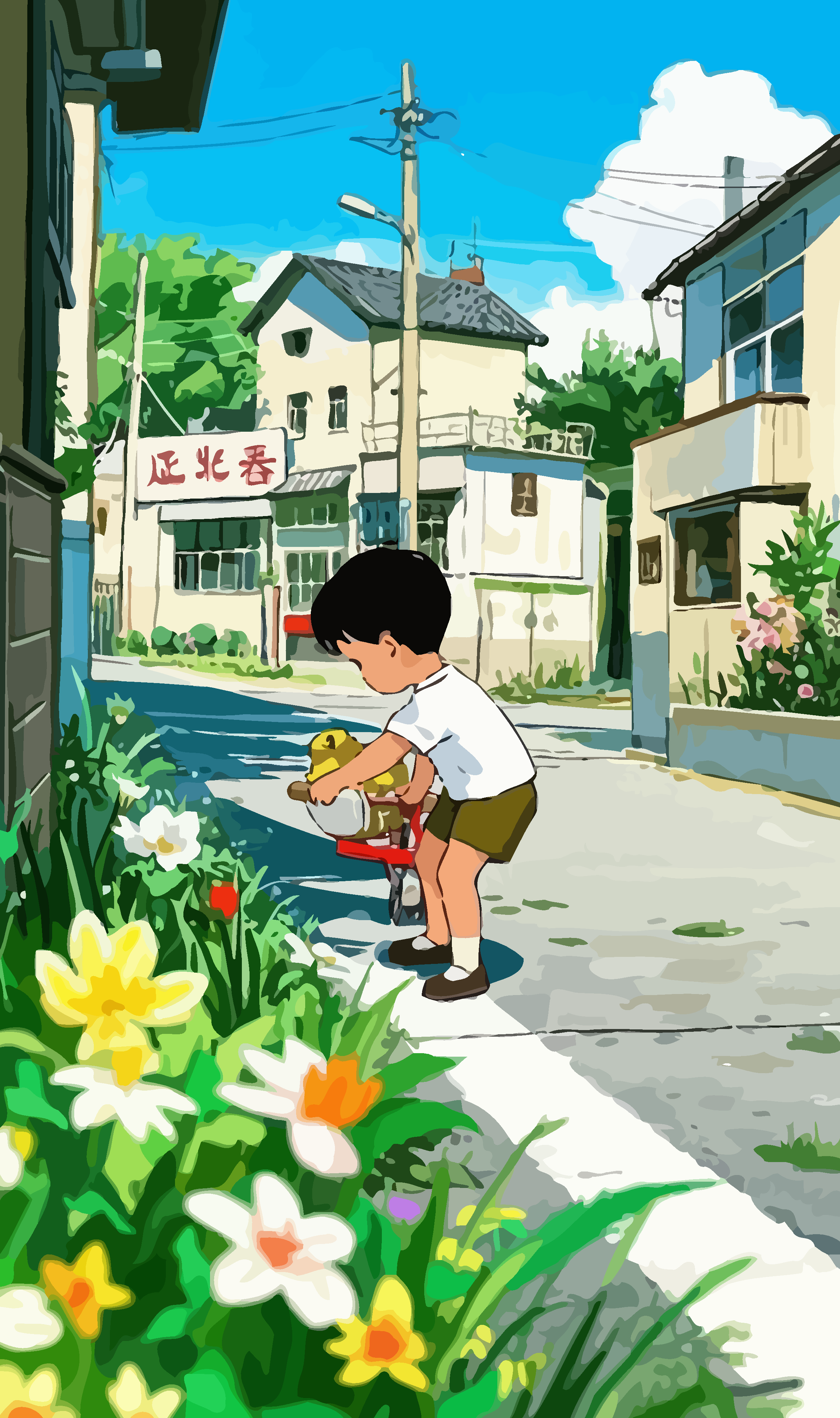 插画风景秀丽矢量图形素材