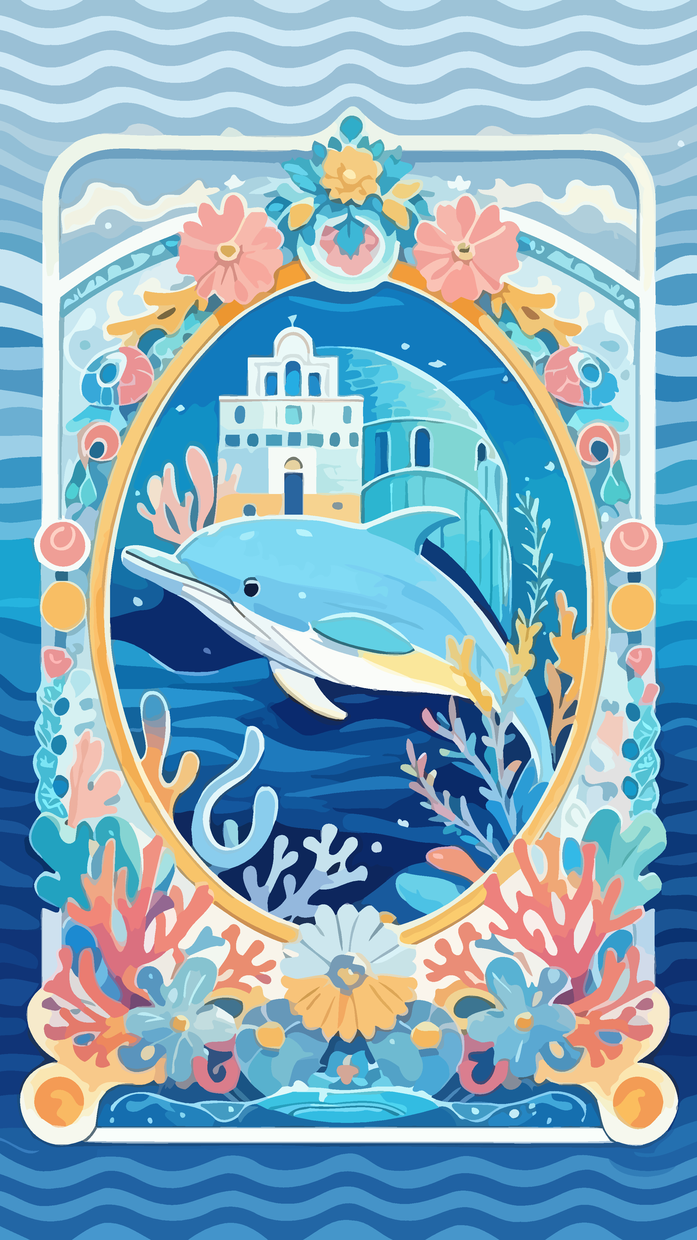 海豹海洋边框矢量插画图形素材