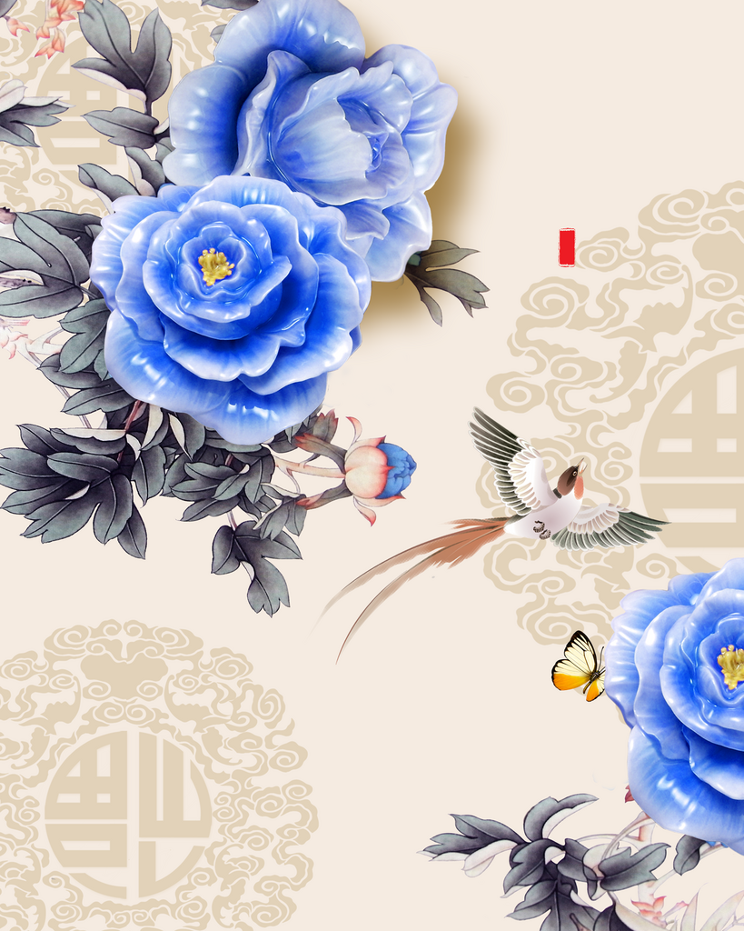 国画花鸟中式装饰画素材