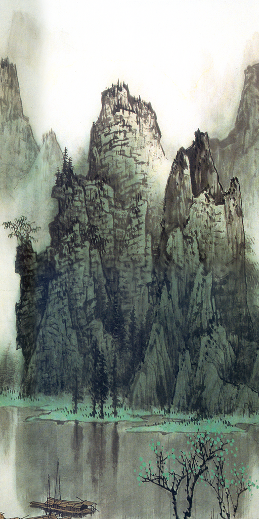 山水风景画中式装饰画图片素材