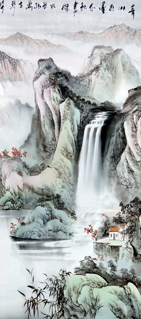 山脉中式装饰画图片素材