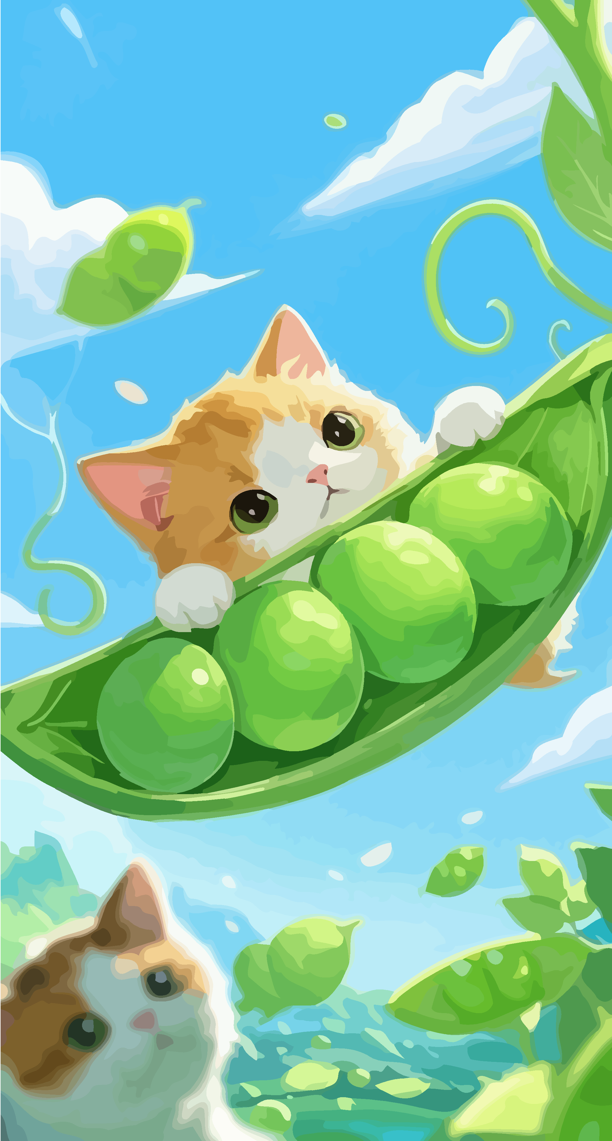 Q版矢量猫咪插画元素素材