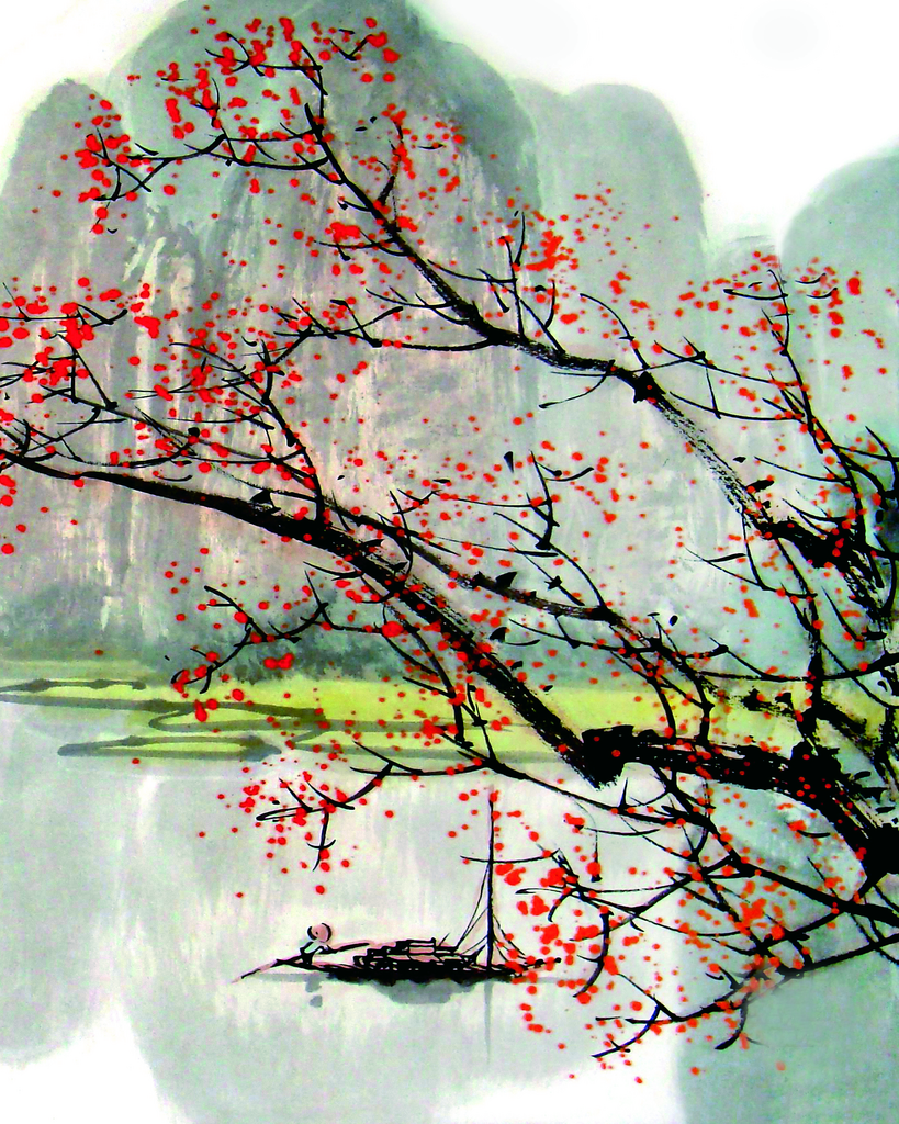 水墨山水风景画装饰画素材