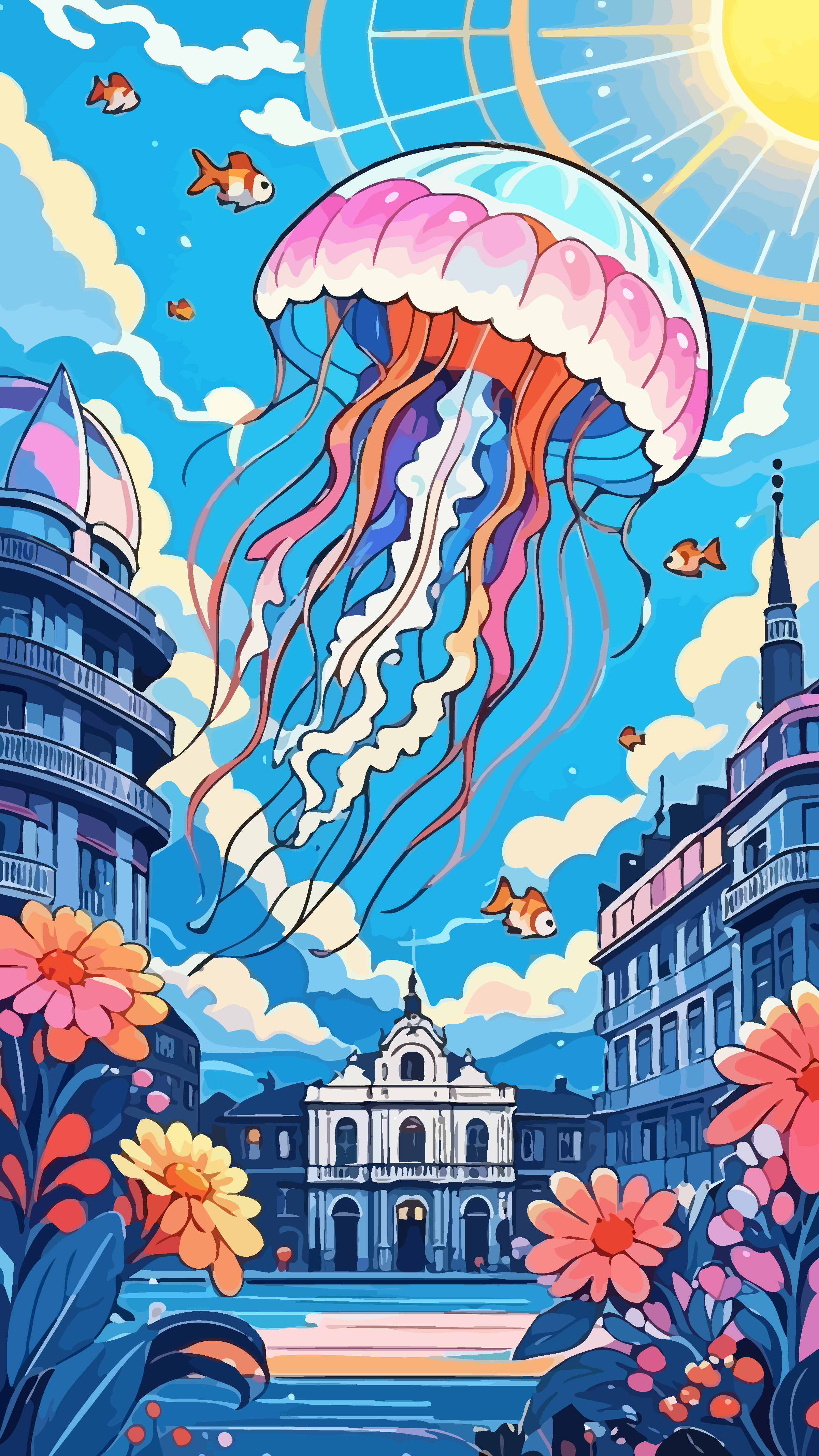 水母矢量插画图形元素素材