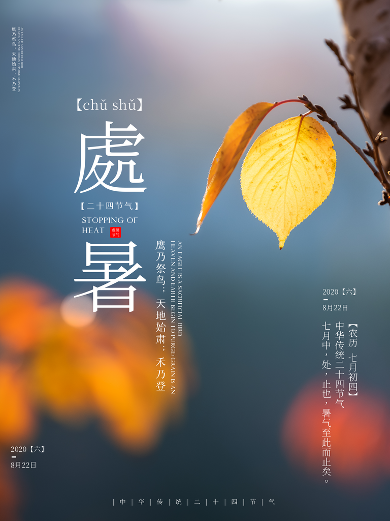 处暑二十四节气宣传海报素材