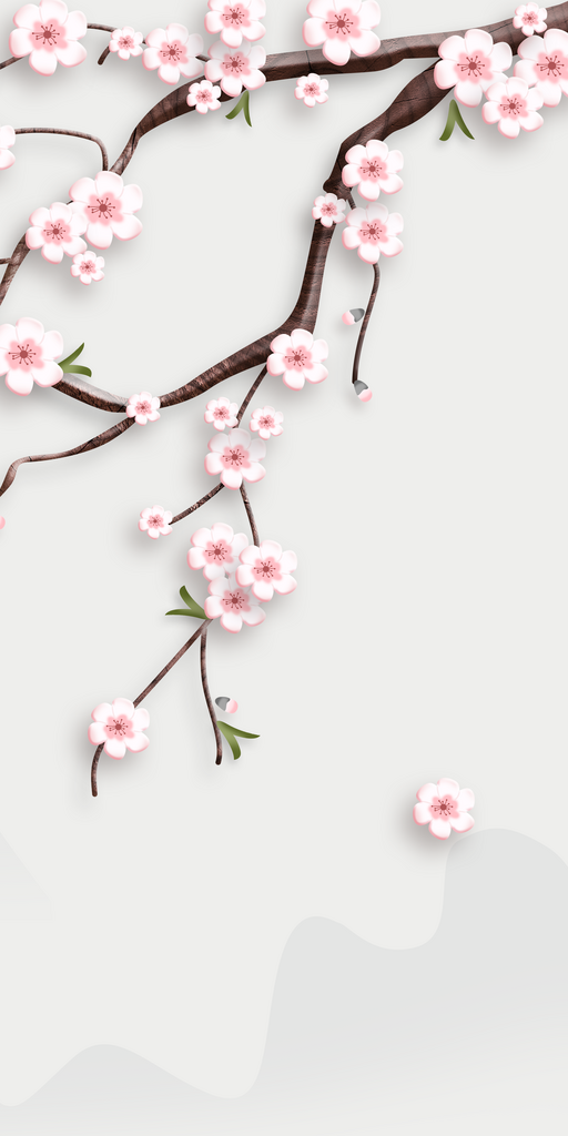 中式花卉花枝艺术装饰画素材