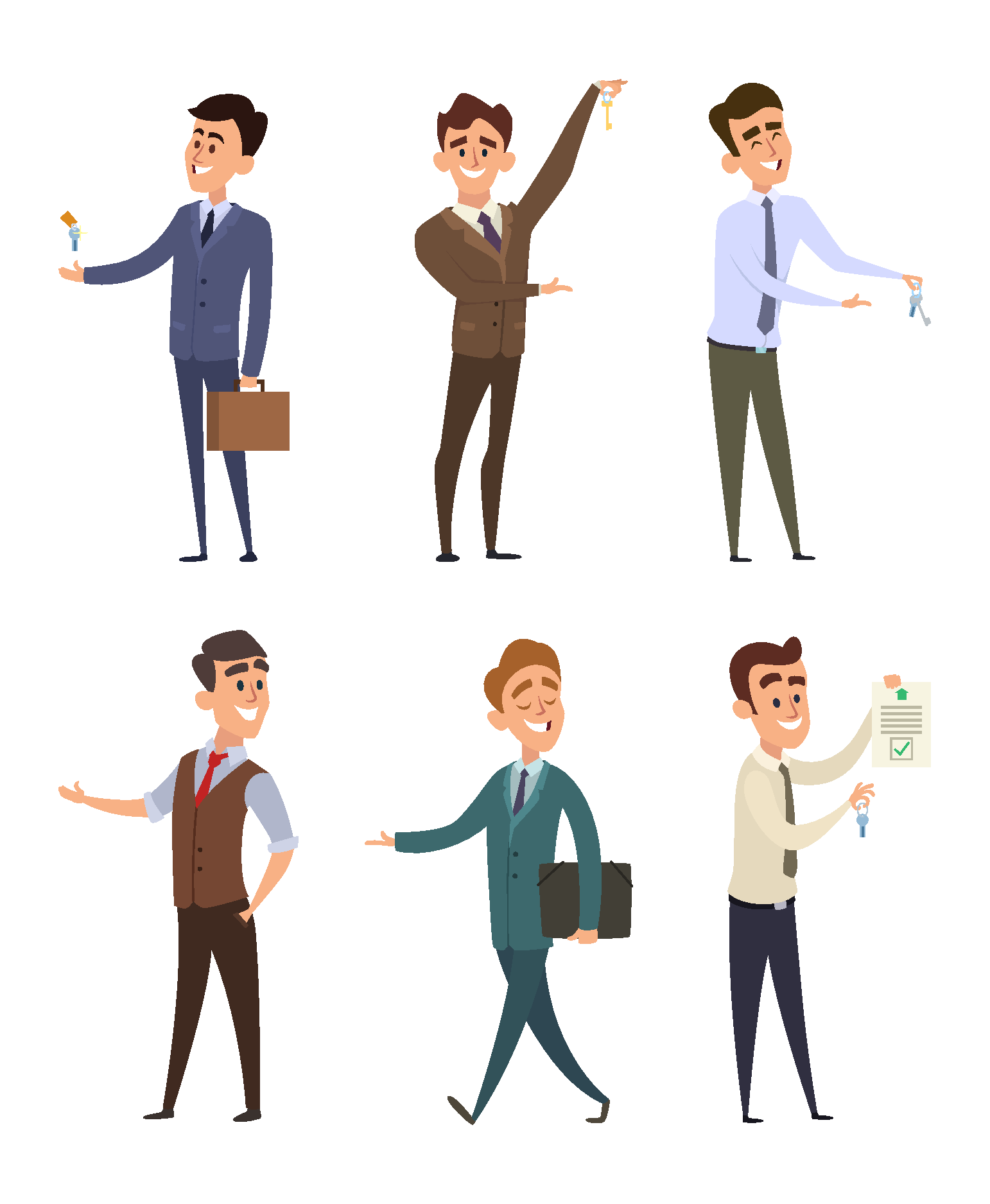 经理人房屋中介矢量人物插画素材