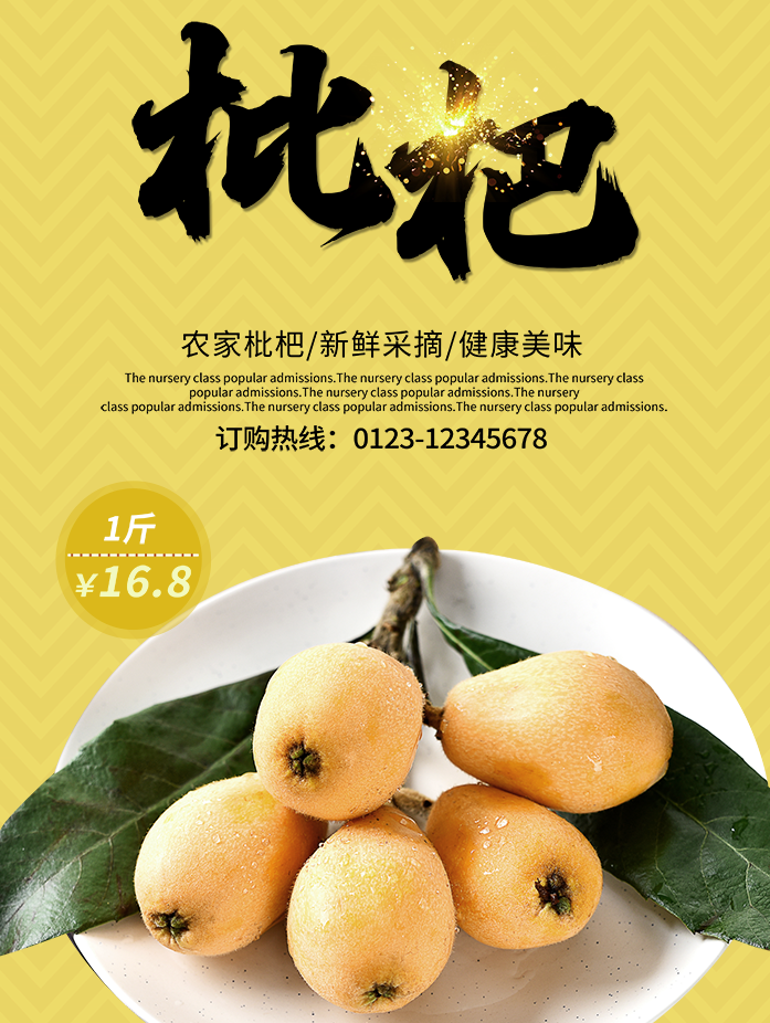 枇杷海报设计模板素材