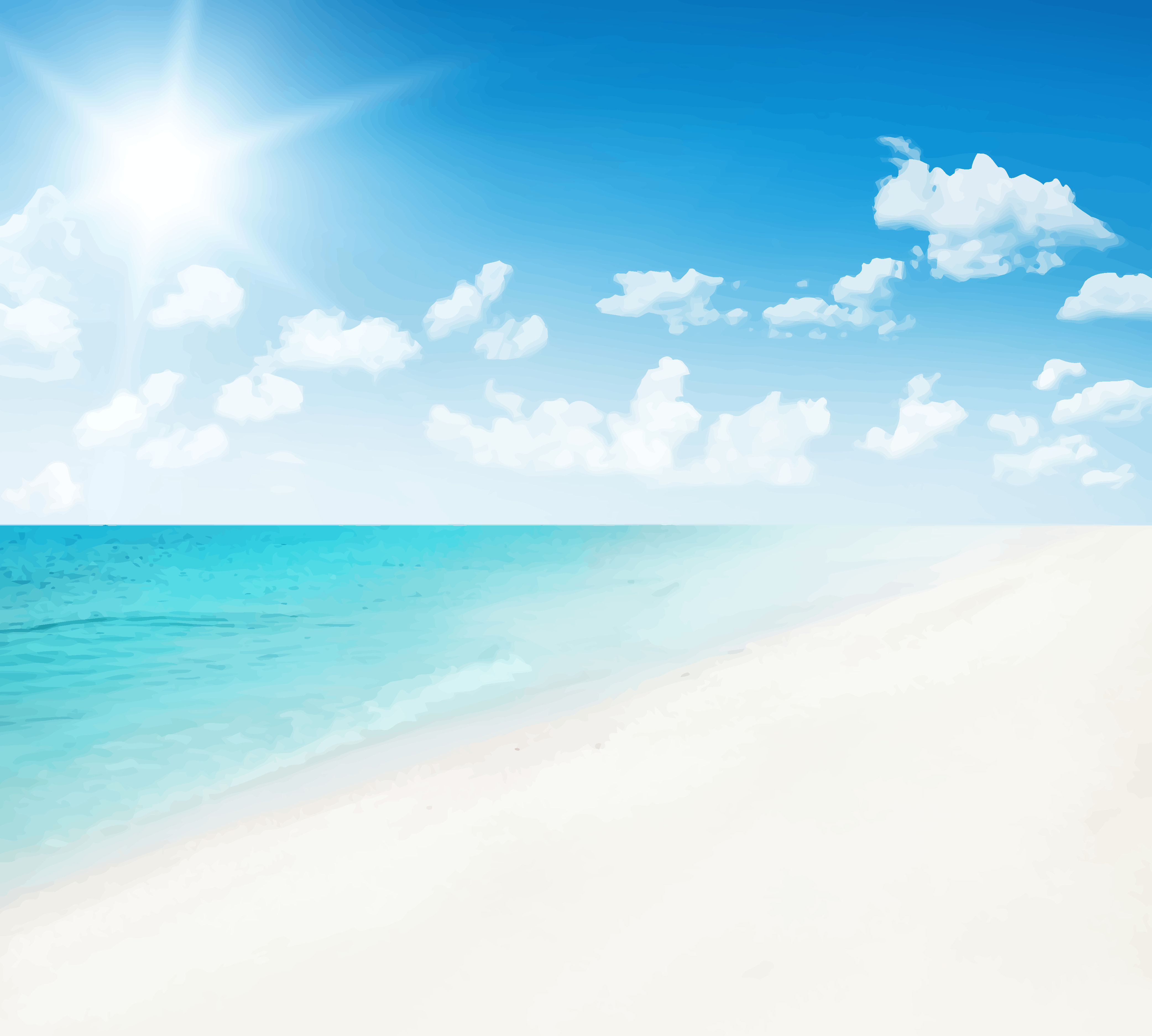 夏日美丽海滩风光素材