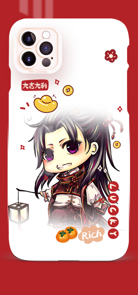 红色创意Q版手机壳设计素材