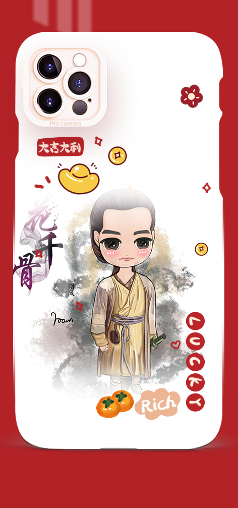 红色创意Q版手机壳设计素材