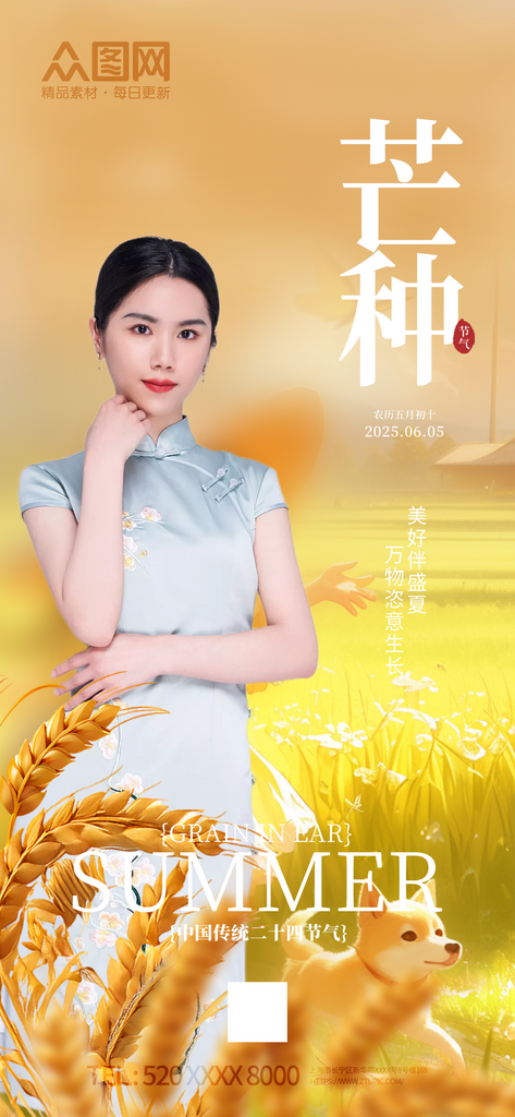 芒种医美行业营销海报素材