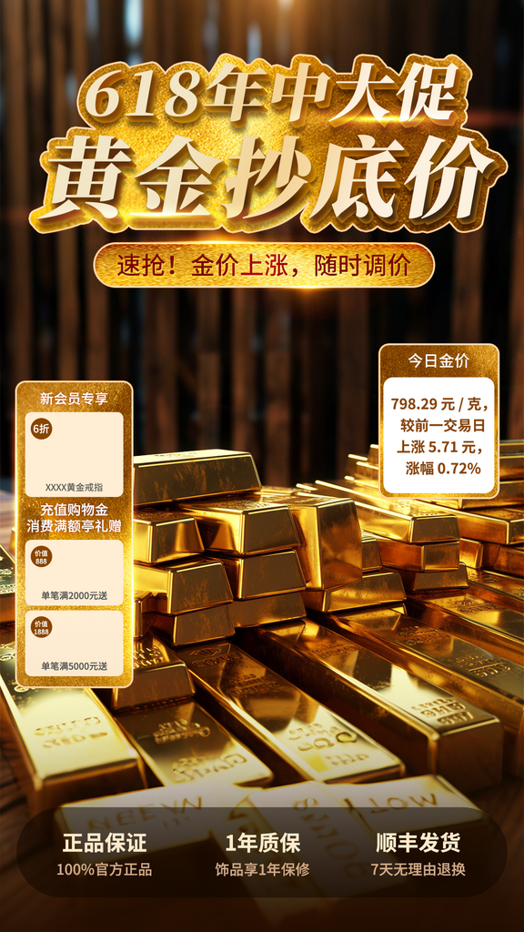 618黄金抄底大促素材