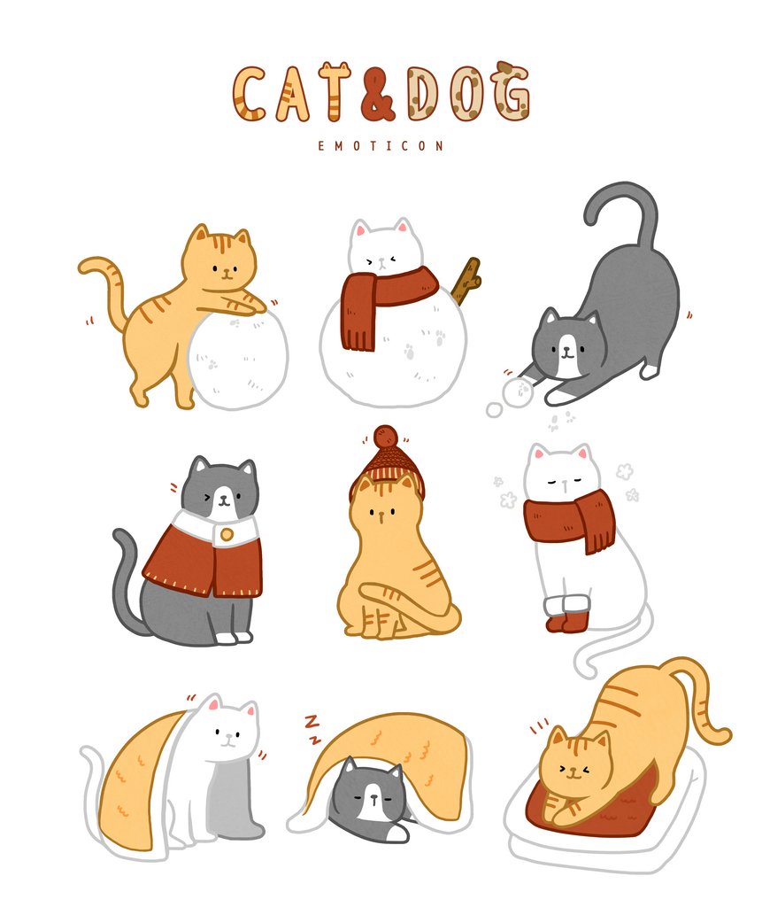 创意动物猫咪插画素材素材