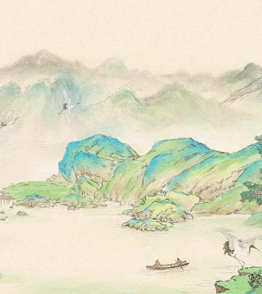 水墨山水风景画装饰画素材
