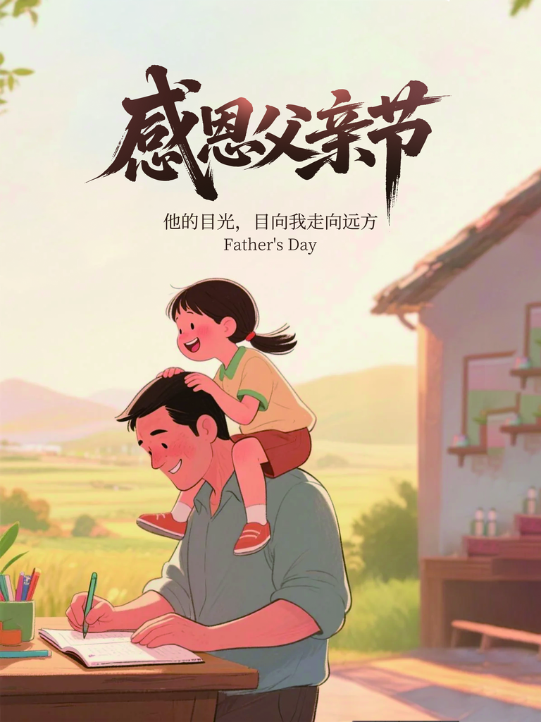 拼合父亲节创意平面海报素材