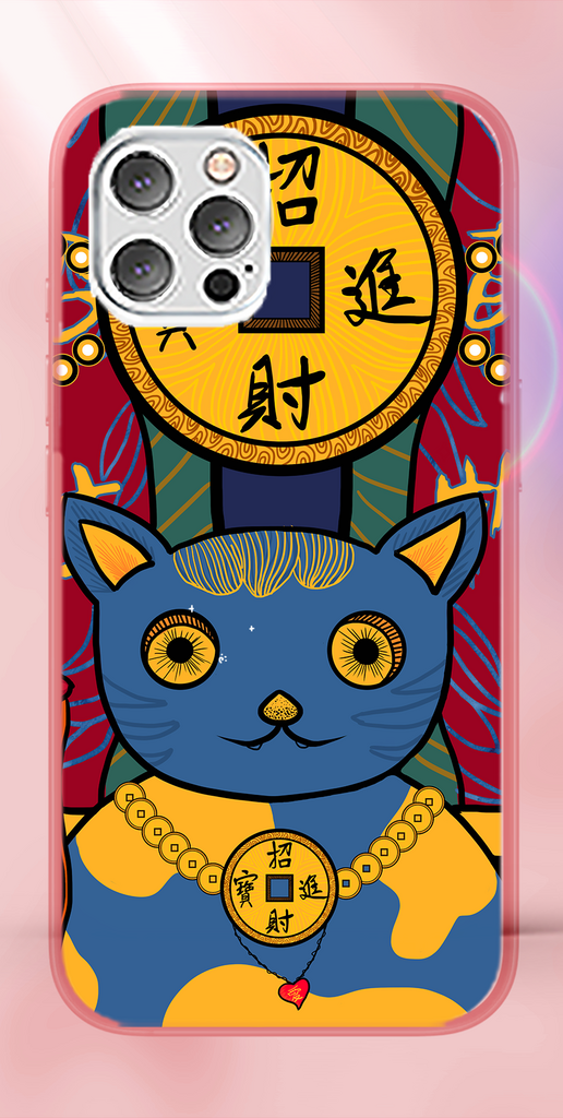 喜庆招财猫手机壳设计素材