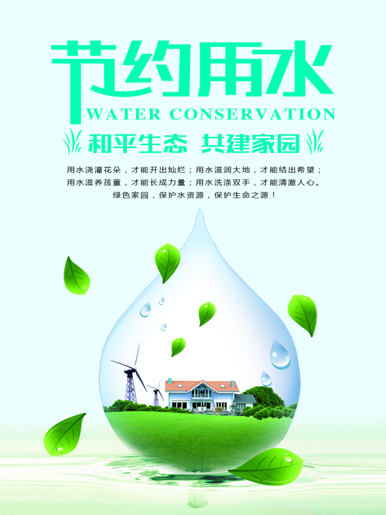 机关单位节约用水标识海报素材