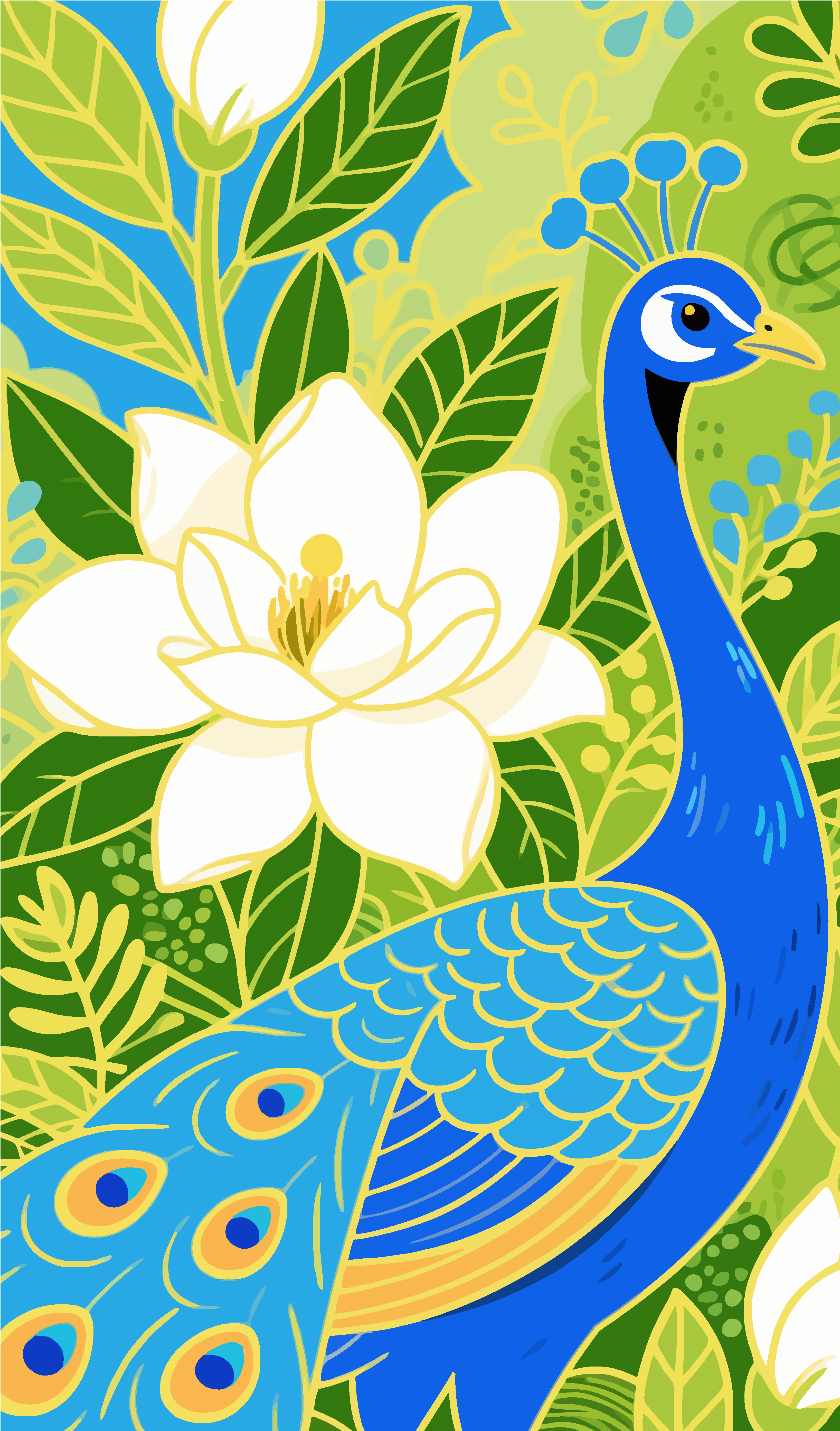 Q版孔雀矢量插画素材