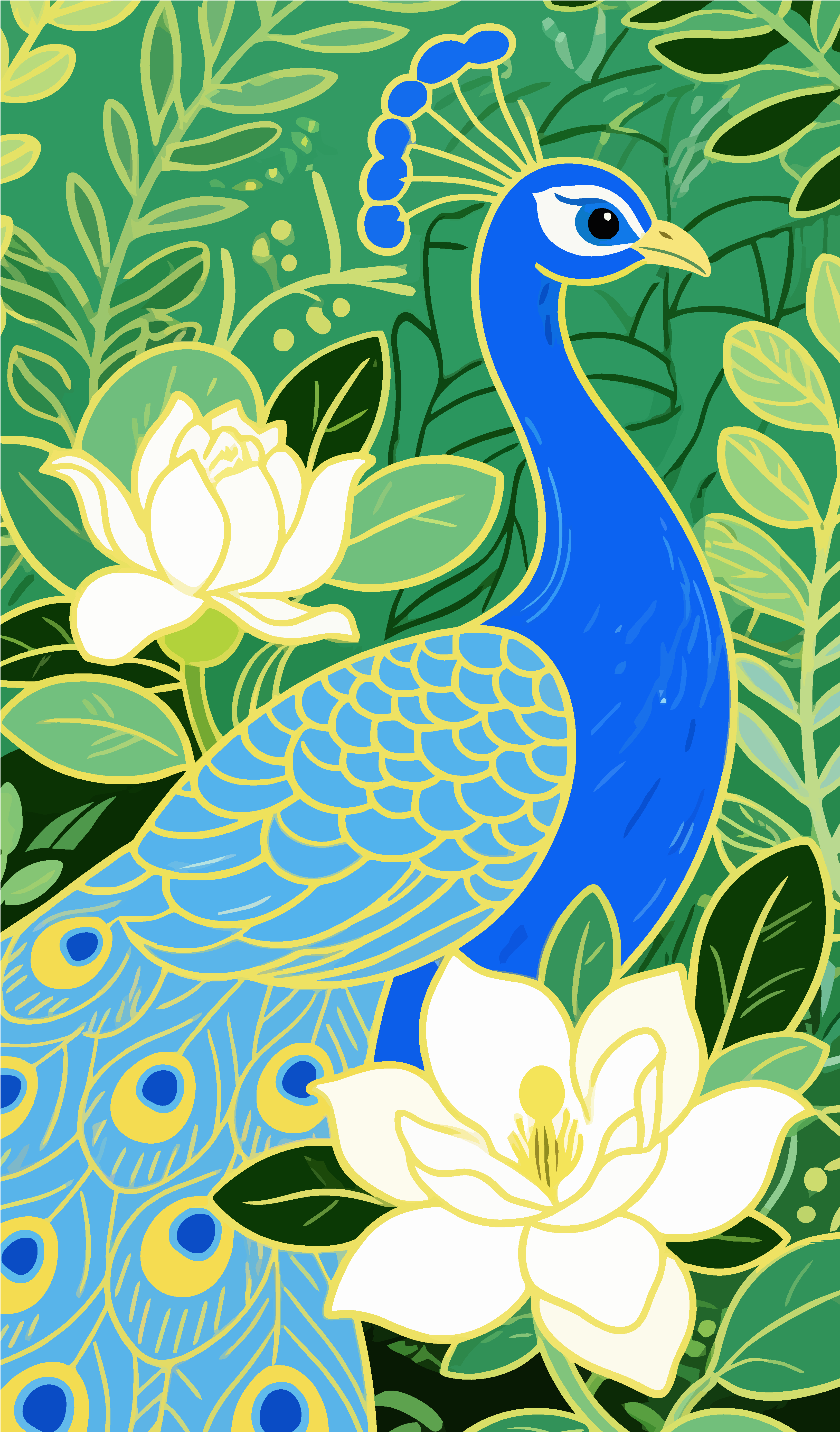 Q版孔雀矢量插画元素素材