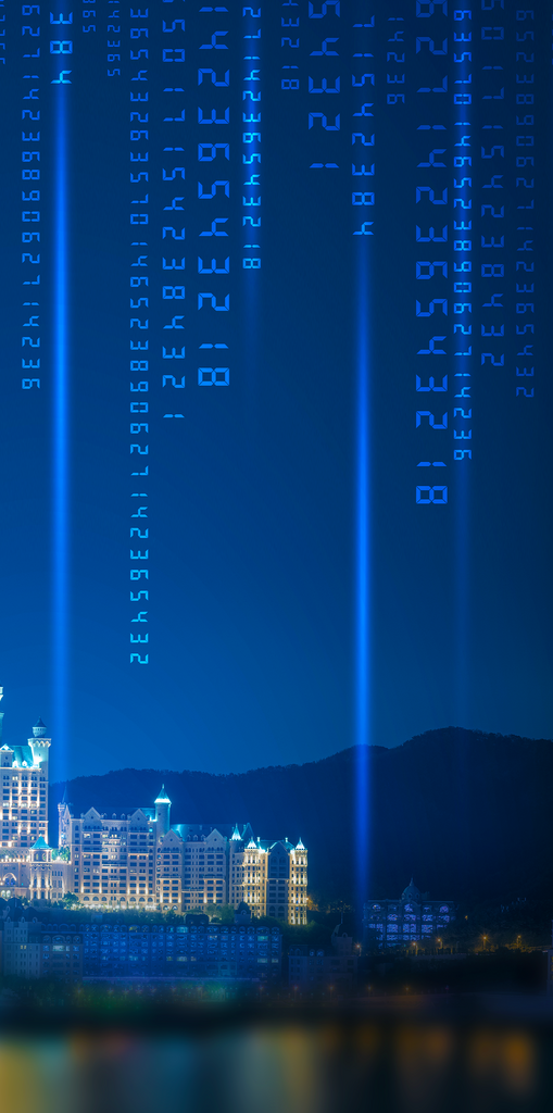 蓝色科技空间背景模板素材