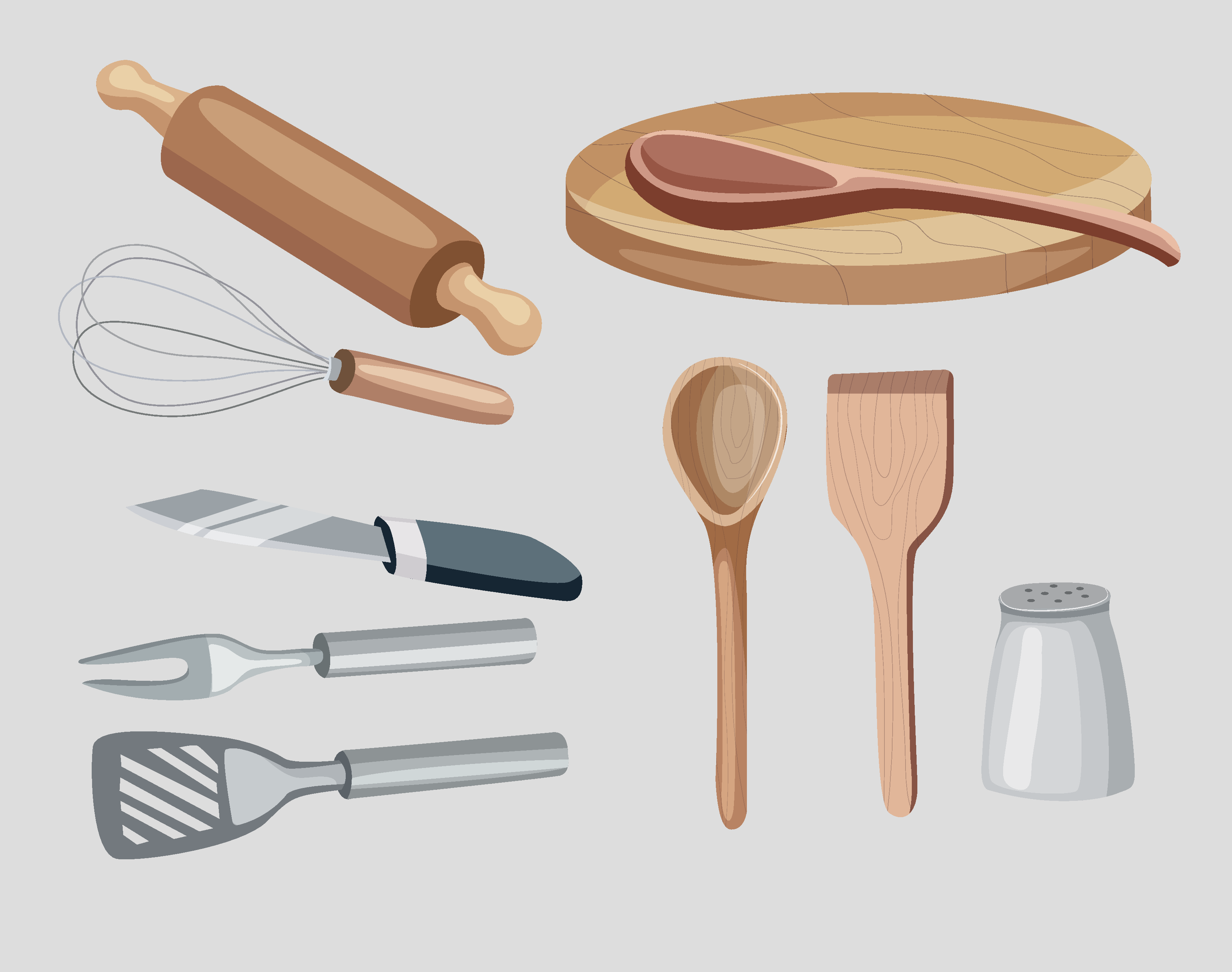 多样厨房烘焙工具插画素材