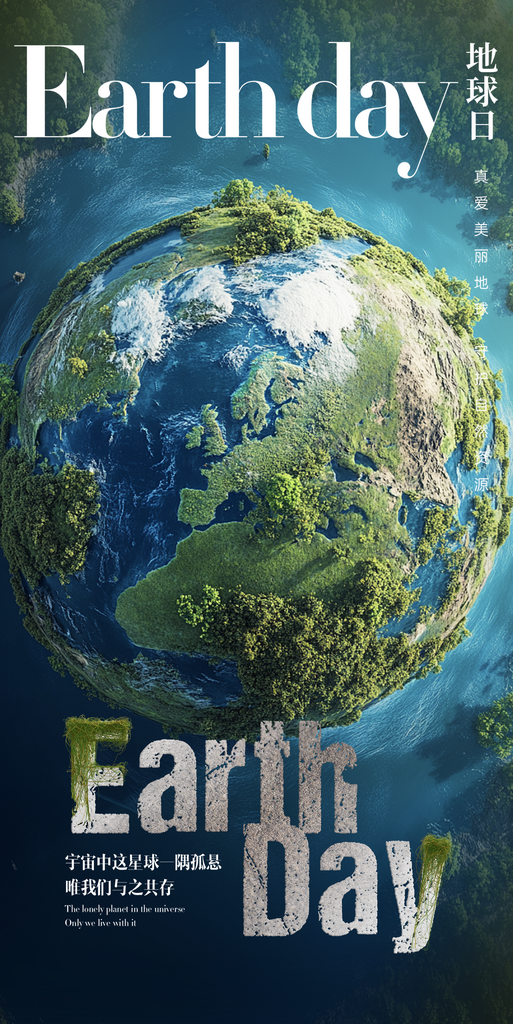 世界地球日保护地球节能环保海报素材
