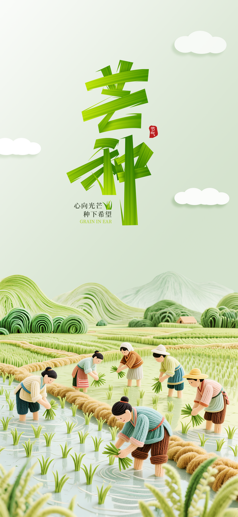 芒种节气宣传海报素材
