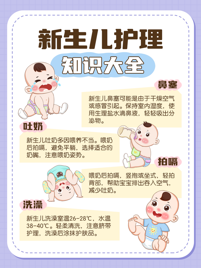 母婴亲子知识科普新生儿护理素材