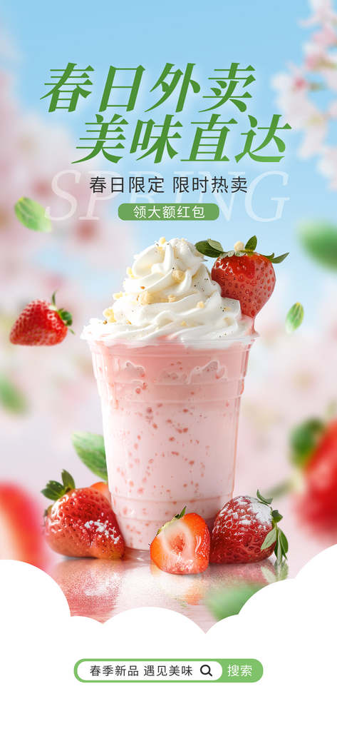 美味奶茶外卖海报素材