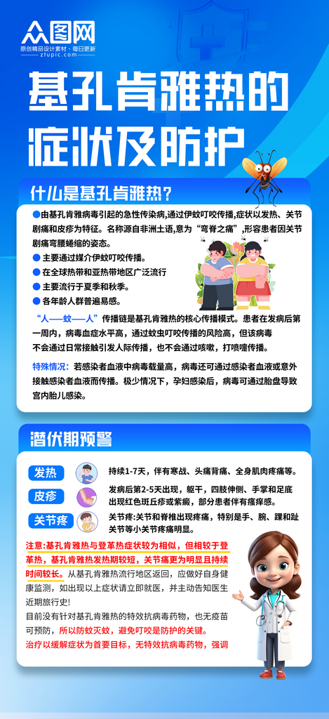 孔肯雅热疾病预防健康医疗科普知识素材