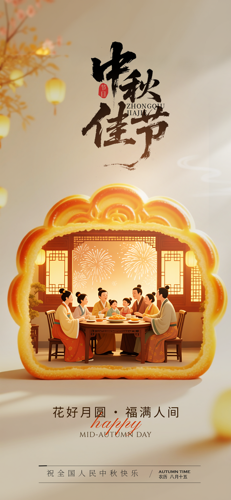 创意简约中秋节海报设计素材