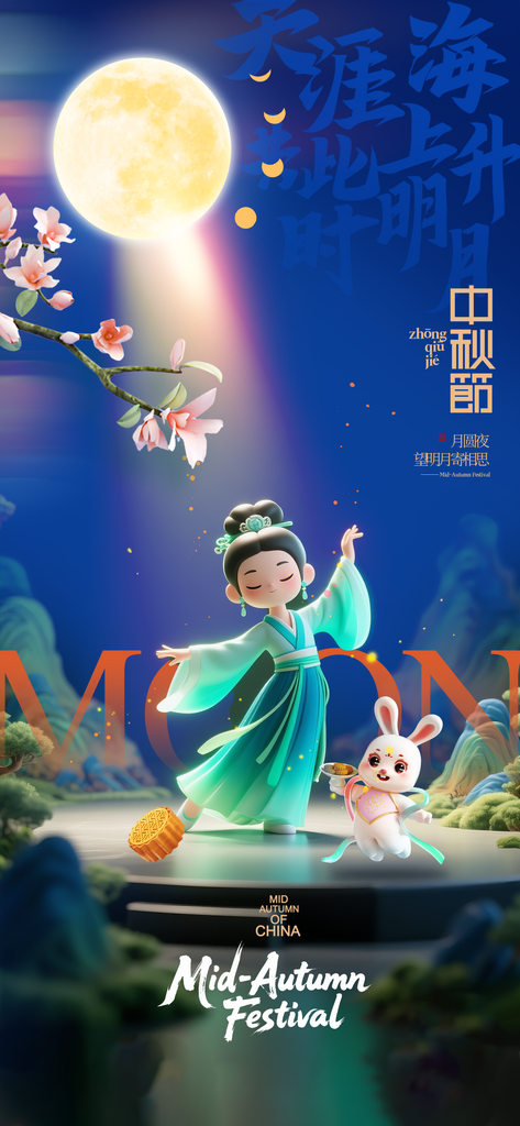 国庆节中秋节海报素材