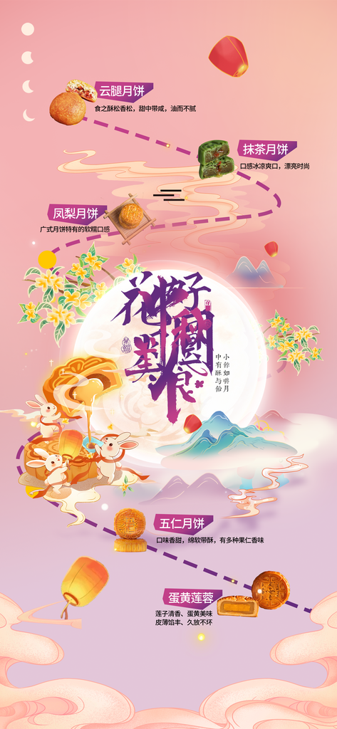 国庆节中秋节海报素材