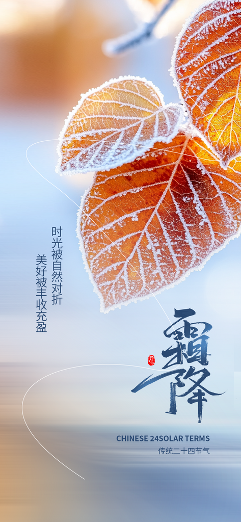 二十四节气霜降海报素材