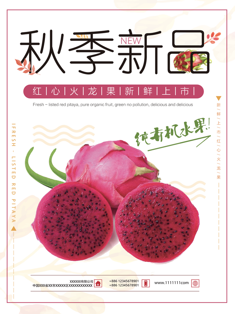 火龙果海报设计模板素材