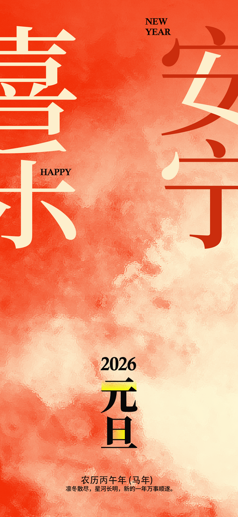 2026马年新春元旦海报模板素材