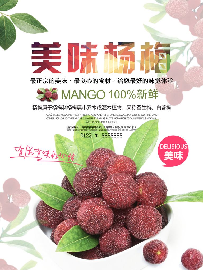 杨梅海报设计模板素材