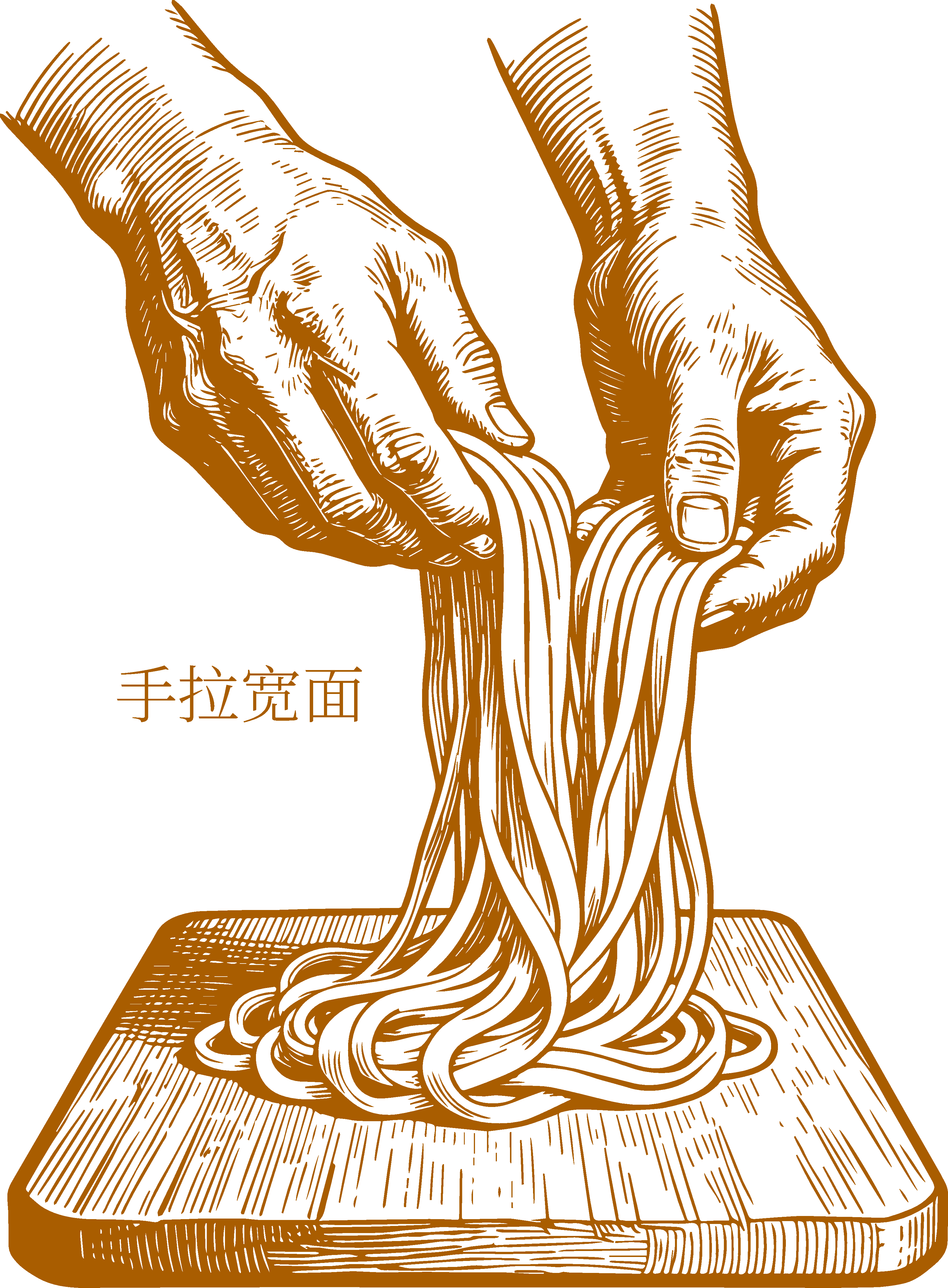 手工面条制作场景素材