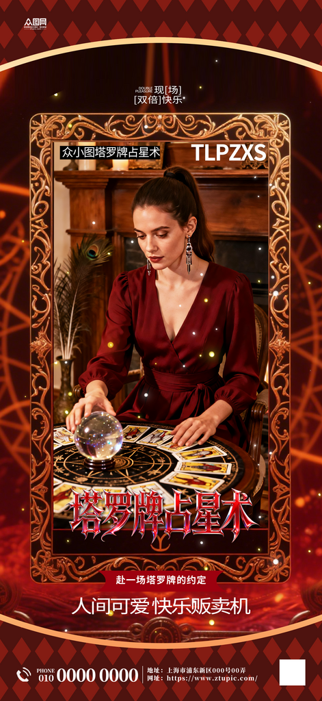 塔罗牌占星术算命活动海报素材