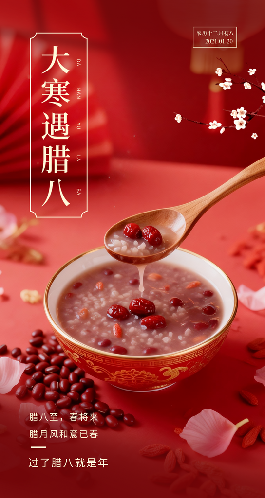 腊八节腊八粥腊八马年春节海报素材