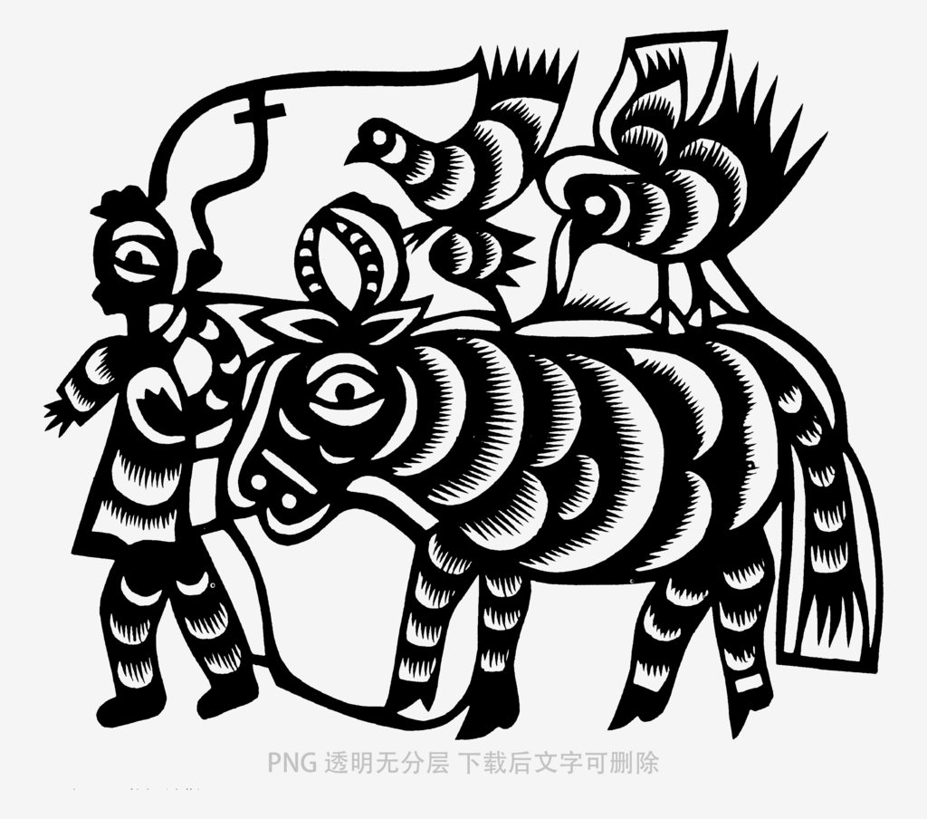 2026马年剪纸窗花图案图案图腾剪影素材