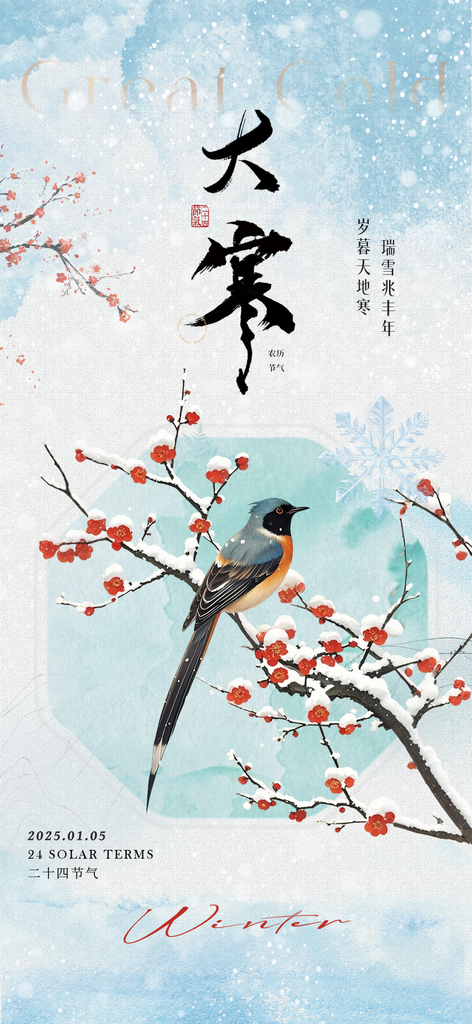 大寒传统节气海报素材