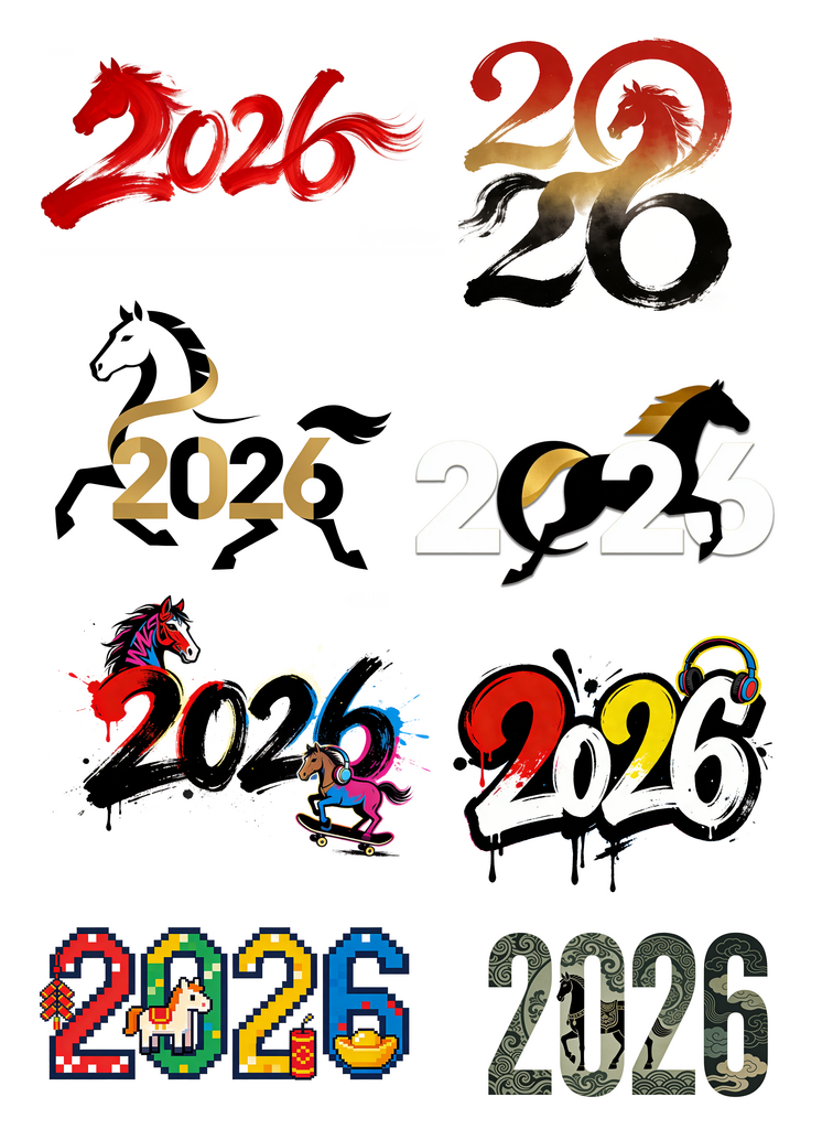 2026马年艺术字素材