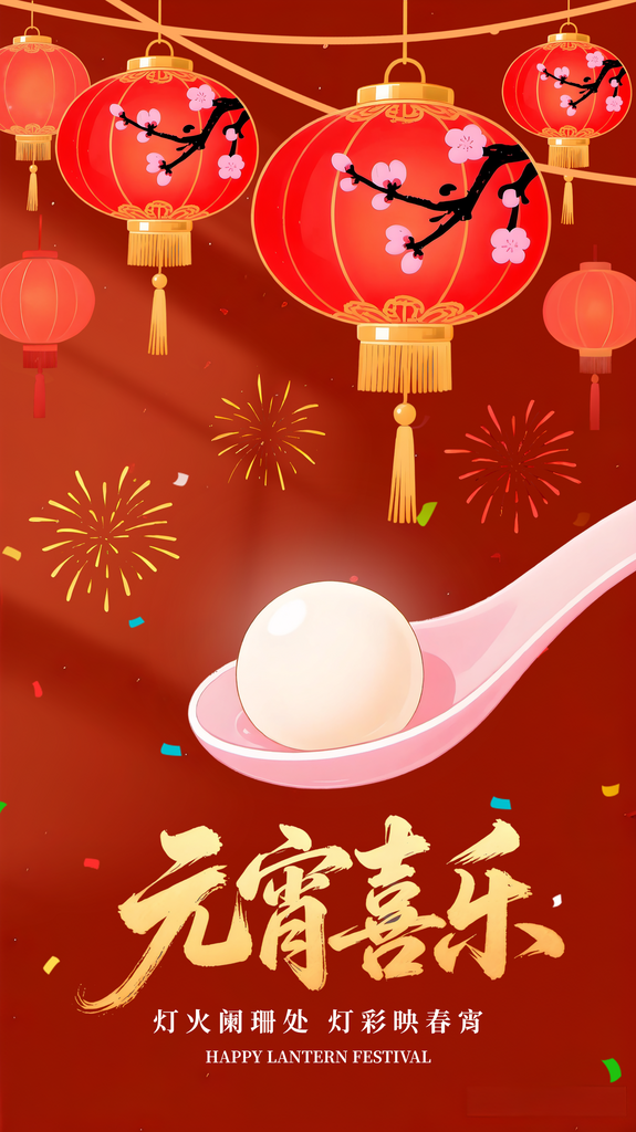 元宵喜乐传统中国节日海报喜庆节庆汤圆素材